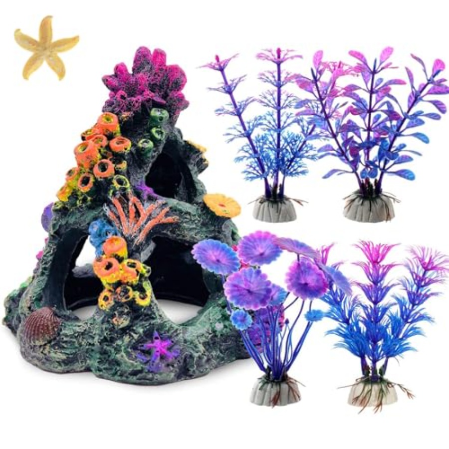Planted Aquarium For Betta - Fish Tank Decoration Set, Aquarium Decor