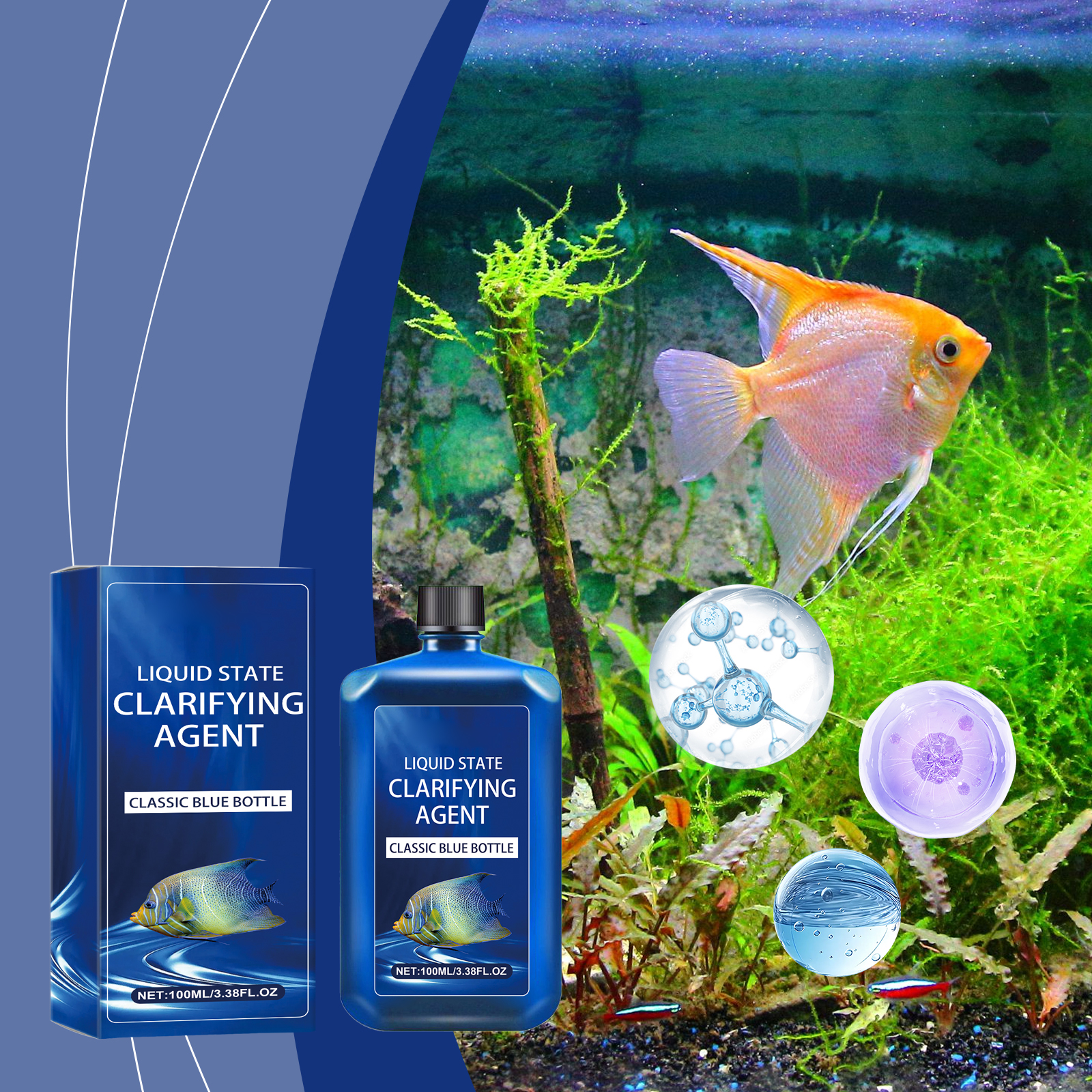 Planted Aquarium Freshwater - 1pc 100ml Aquarium Water Clarifier -