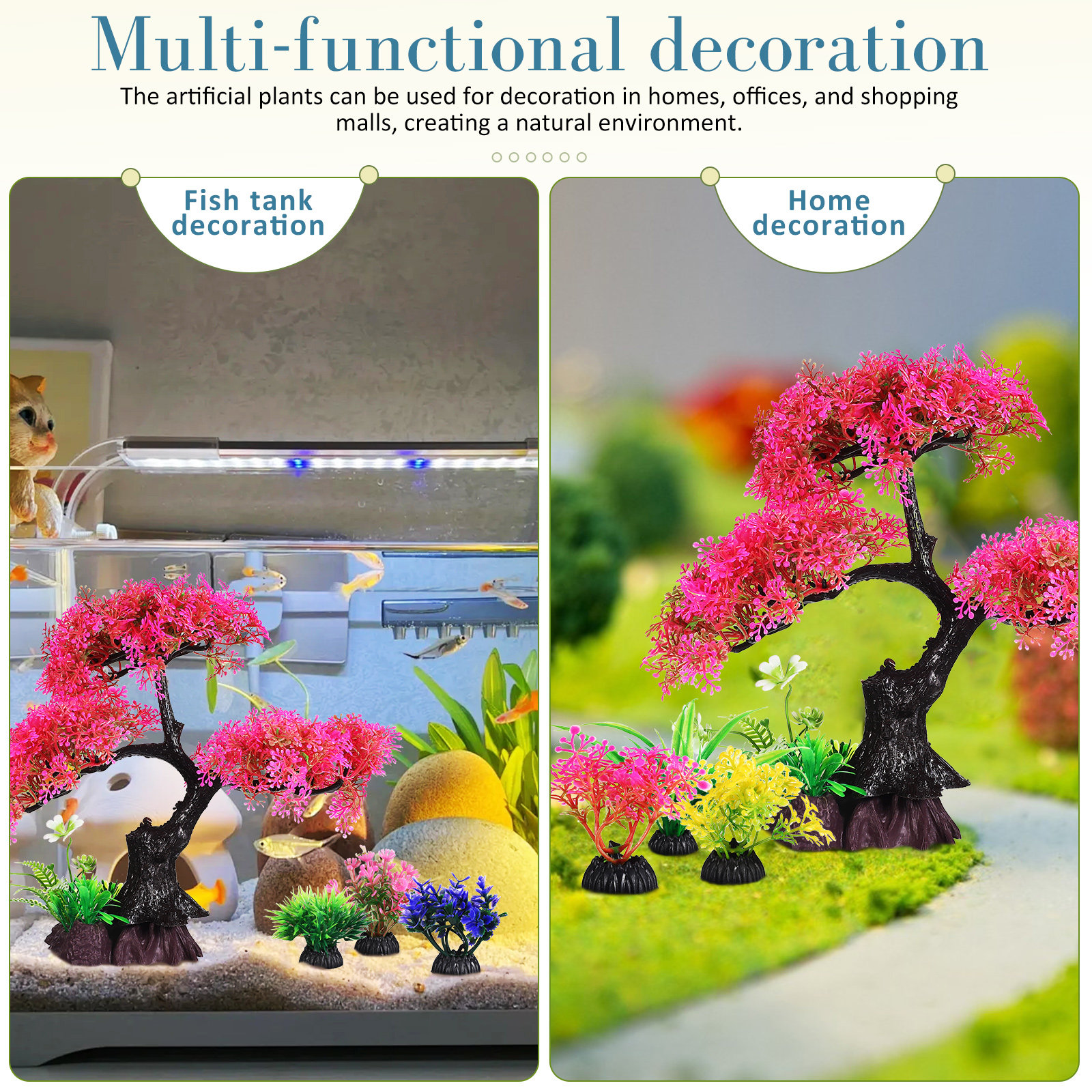 Planted Aquarium For Betta - 10Pcs Realistic Aquarium Plants Plastic Fish