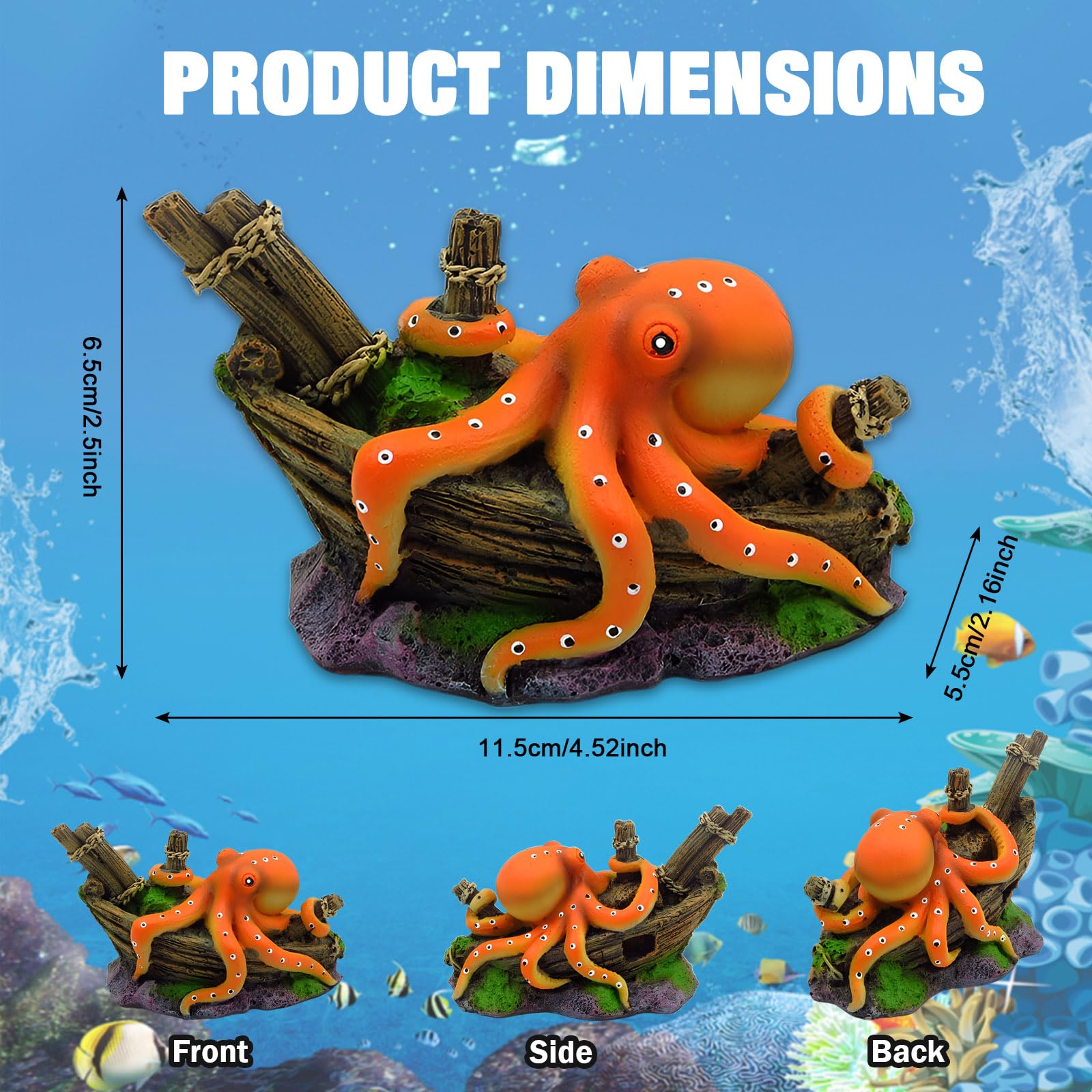 Resin Octopus Statue Ornaments - Aquarium Sand White incelemesi ve fiyatı