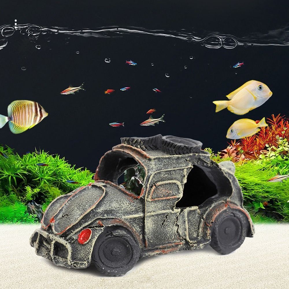 Multicolor Car Wreck Aquarium  - Aquarium Sand White incelemesi ve fiyatı