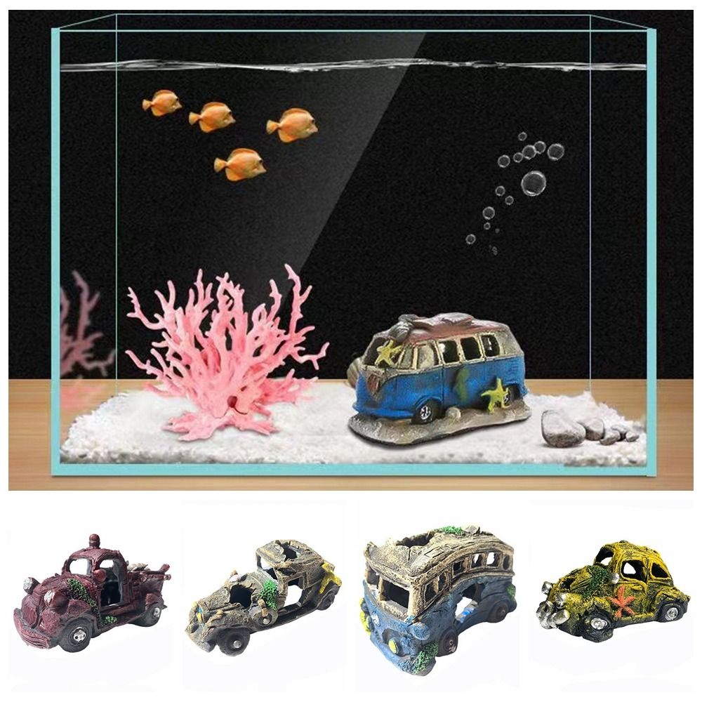 Multicolor Car Wreck Aquarium  - Aquarium Sand White incelemesi ve fiyatı