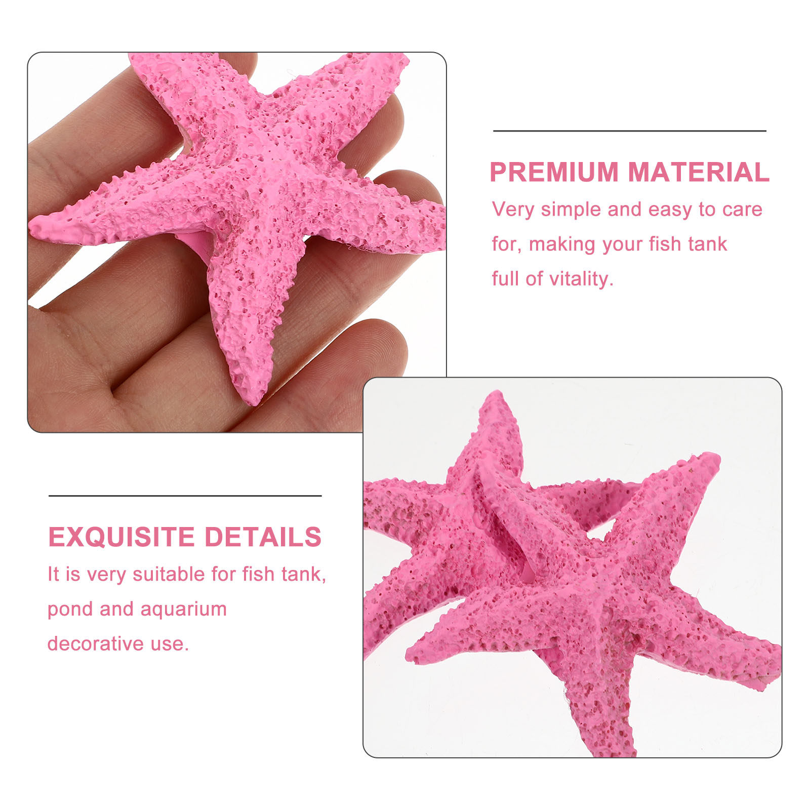 2pcs Sea Star Decor Resin Craf - Aquarium Planet incelemesi ve fiyatı
