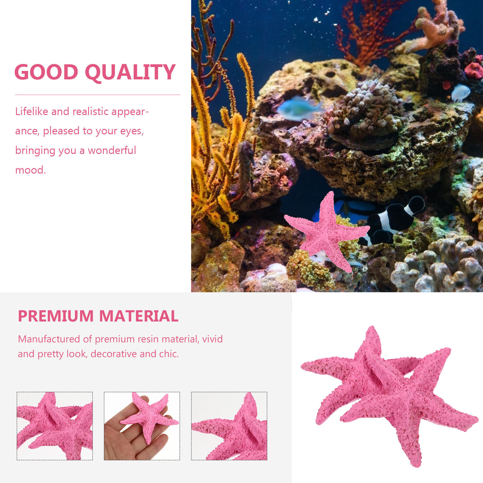 2pcs Sea Star Decor Resin Craf - Aquarium Planet incelemesi ve fiyatı