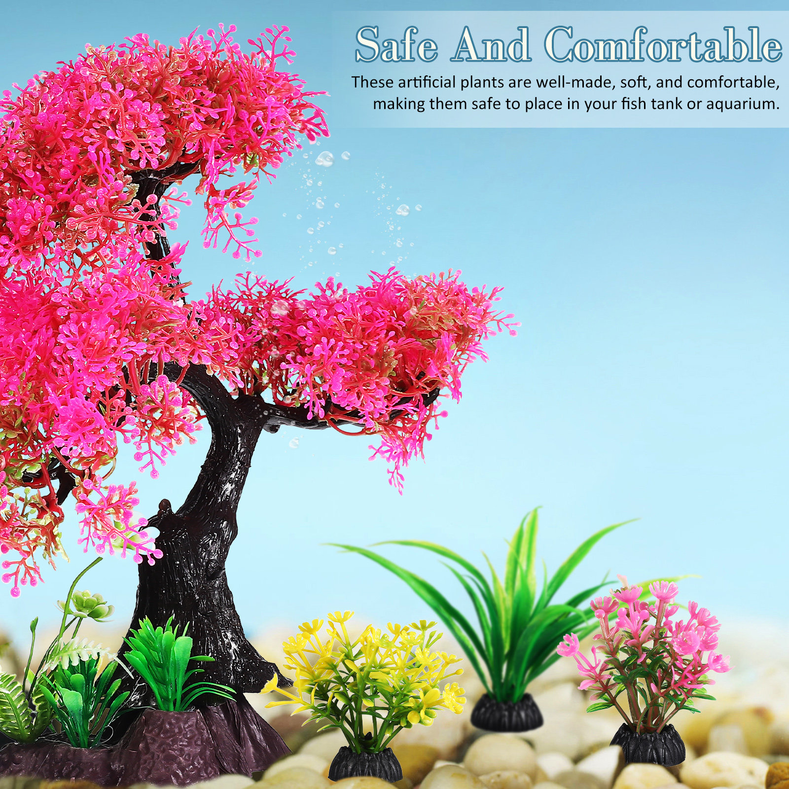 10Pcs Realistic Aquarium Plant - Planted Aquarium For Betta incelemesi ve fiyatı