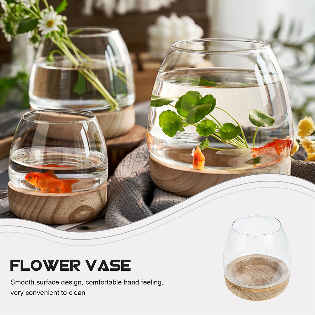 1Set Wooden Base Glass Hydropo - Aquarium Planted Plants incelemesi ve fiyatı